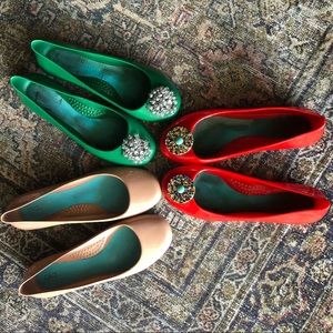 3 pair Oka-b ballet flats